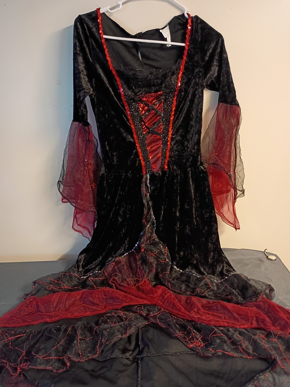 Womens Black and Red Gothic Witch Costume Dress
